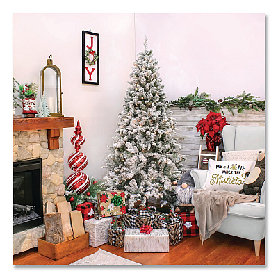 National Tree Company Pre-Lit Snowy Mixed Pine Tree, 44" x 44" x 78", Green Tree, Green Tree Stand (PEMX230265F)
