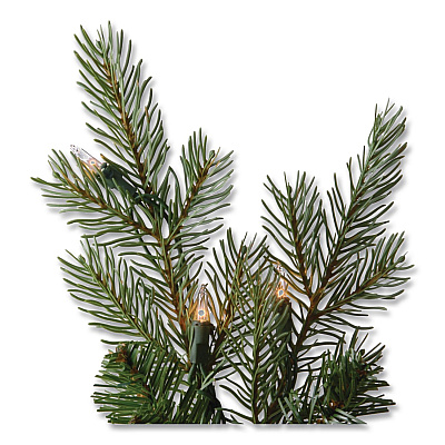 National Tree Company Pre-Lit Nordic Spruce Medium Tree, 60" x 60" x 90", Green Tree, Green Tree Stand (PENS130775)