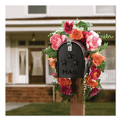 National Tree Company Spring Flowers Mailbox Swag, 36" Long, Pink (RAS20004MB1)