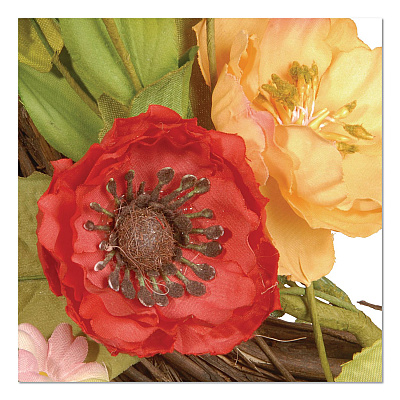National Tree Company Spring Wreath, 22" Diameter x 3" h, Green/Pink/Red/Yellow (RAS1503261)