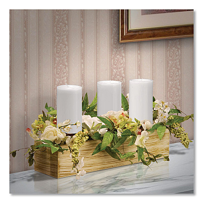 National Tree Company Spring Candleholder Table Decoration, 9" x 22" x 9", Cream (RASBE030146B)