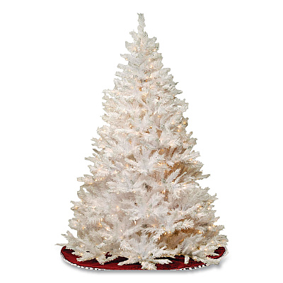 National Tree Company Pre-Lit Winchester Pine Tree, 52" x 52" x 78", White Tree, White Tree Stand (WCHW730065)