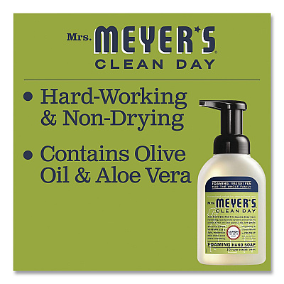 Mrs. Meyer's Clean Day Foaming Hand Soap, Lemon, 10 oz, 4/Carton (383417)