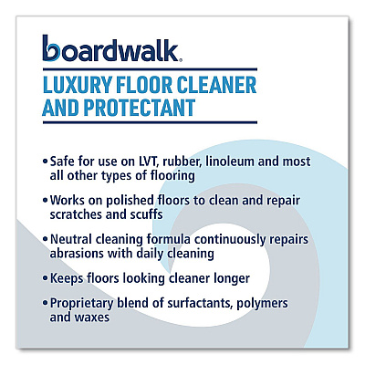Boardwalk Luxury Floor Cleaner and Protectant, Lemon Scent, 1 gal Bottle, 4/Carton (4854)