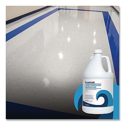 Boardwalk Luxury Floor Cleaner and Protectant, Lemon Scent, 1 gal Bottle, 4/Carton (4854)