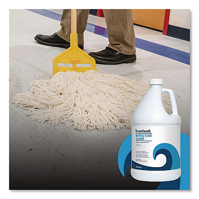 Boardwalk Neutral Floor Cleaner, Lemon Scent, 1 gal Bottle, 4/Carton (4855)