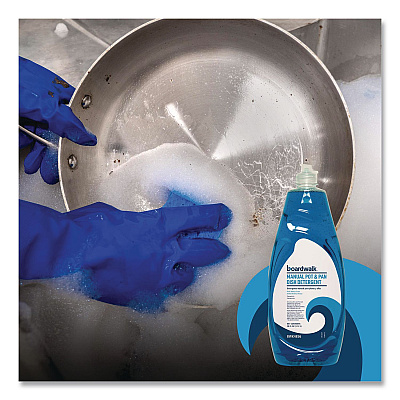 Boardwalk Manual Pot and Pan Dish Detergent, Fresh Breeze Scent, 38 oz Bottle, 8/Carton (4856)