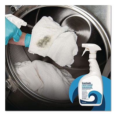 Boardwalk Liquid Laundry Stain Remover, Fresh and Clean Scent, 32 oz Bottle, 6/Carton (4852)