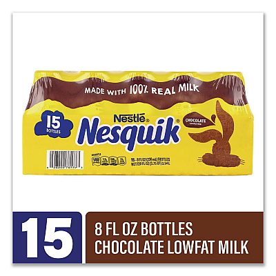 Nestl Nesquik Chocolate Lowfat Milk, 8 oz Bottle,  15/Carton (22002681)