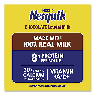 Nestl Nesquik Chocolate Lowfat Milk, 8 oz Bottle,  15/Carton (22002681)