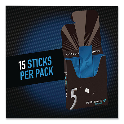Wrigley's 5 Gum, Peppermint Cobalt, 15 Sticks/Pack, 10 Packs/Carton (22002640)
