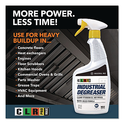 CLR PRO MAX Industrial Degreaser, 32 oz Spray Bottle, 6/Carton (DGR32PROMCT)