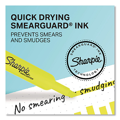 Sharpie Tank Style Highlighters, Fluorescent Yellow Ink, Chisel Tip, Yellow Barrel, 2/Pack (25162PP)