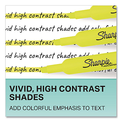 Sharpie Tank Style Highlighters, Fluorescent Yellow Ink, Chisel Tip, Yellow Barrel, 2/Pack (25162PP)
