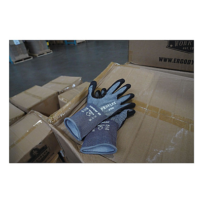 ergodyne ProFlex 7043 ANSI A4 Nitrile Coated CR Gloves, EN388: 4X42D, 10" Long, XX-Small (5), Gray, Pair (10520)