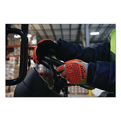 ergodyne ProFlex 7521 Thermal Coated Impact-Resistant Gloves: EN 388: 2131X, 10" Long, X-Small (6), Gray, Pair (17641)