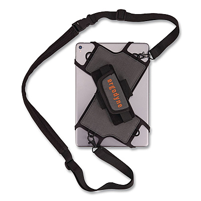 ergodyne Squids 5549 Tablet Holder with Detachable Shoulder Strap, Fits Devices 9" to 12", 10.5" x 0.5" x 10", Gray (19140)
