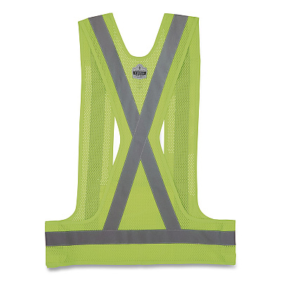 ergodyne GloWear 8142BA Breakaway Type O Class 1 Hi-Vis Safety Vest, Polyester, Small/Medium, Lime (27020)