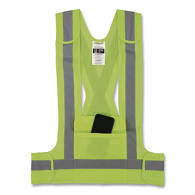 ergodyne GloWear 8142BA Breakaway Type O Class 1 Hi-Vis Safety Vest, Polyester, Small/Medium, Lime (27020)