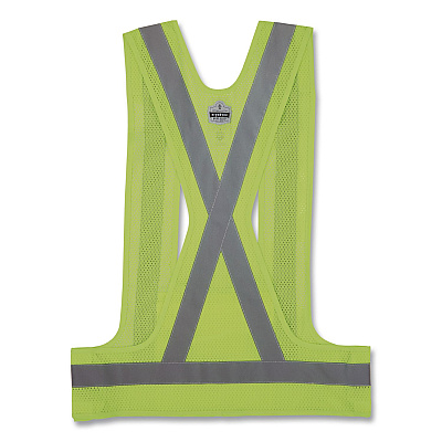 ergodyne GloWear 8142BA Type O Class 1 Breakaway Hi-Vis Safety Vest, Polyester, Large/X-Large, Lime (27021)