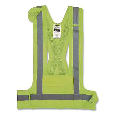 ergodyne GloWear 8142BA Type O Class 1 Breakaway Hi-Vis Safety Vest, Polyester, Large/X-Large, Lime (27021)