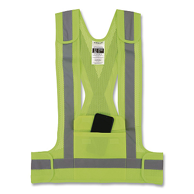 ergodyne GloWear 8142BA Type O Class 1 Breakaway Hi-Vis Safety Vest, Polyester, Large/X-Large, Lime (27021)