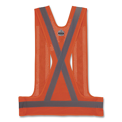 ergodyne GloWear 8142BA Type O Class 1 Breakaway Hi-Vis Safety Vest, Polyester, Large/X-Large, Orange (27023)