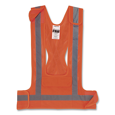 ergodyne GloWear 8142BA Type O Class 1 Breakaway Hi-Vis Safety Vest, Polyester, Large/X-Large, Orange (27023)