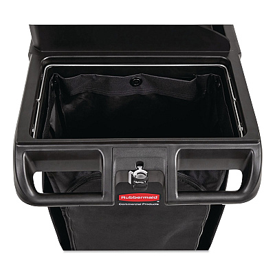 Fabric Cleaning Cart Bag for Rubbermaid Commercial Housekeeping and Janitorial Carts, 30 gal, 10.5 x 16.8 x 33, Black, 4/CT (2202530)