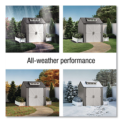 Rubbermaid Storage Shed, 337 cu ft, 7 ft x 7 ft x 8 ft, Brown (2145548)
