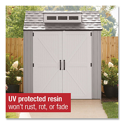 Rubbermaid Storage Shed, 337 cu ft, 7 ft x 7 ft x 8 ft, Brown (2145548)