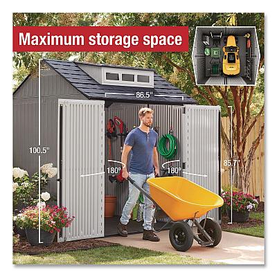 Rubbermaid Storage Shed, 337 cu ft, 7 ft x 7 ft x 8 ft, Brown (2145548)