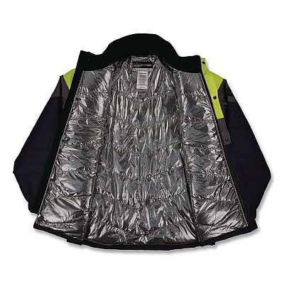 ergodyne N-Ferno 6464 Insulated Freezer Jacket with AmpliFIRE Heat Reflective Lining, X-Small, Navy (41131)