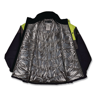ergodyne N-Ferno 6464 Insulated Freezer Jacket with AmpliFIRE Heat Reflective Lining, X-Large, Navy (41135)
