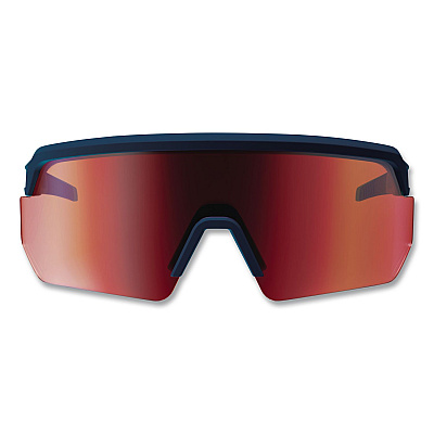 ergodyne Skullerz AEGIR Color Enhancing Safety Glasses with Mirrored Lenses, Matte Blue Nylon Frame, High Contrast Red Polycarb Lens (55210)