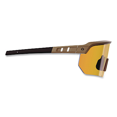ergodyne Skullerz AEGIR Color Enhancing Safety Glasses with Mirrored Lenses, Matte Desert Nylon Frame, High Contrast Yellow Lens (55212)