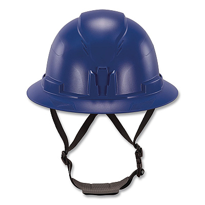 ergodyne Skullerz 8963 Full Brim Class E Safety Helmet, 6-Point Rachet Suspension, Full Brim, Blue (60543)