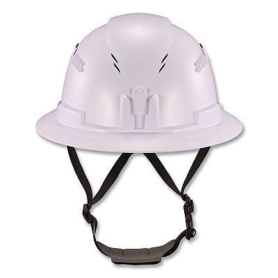 ergodyne Skullerz 8964 Full Brim Class C Safety Helmet, 6-Point Ratchet Suspension, White (60560)