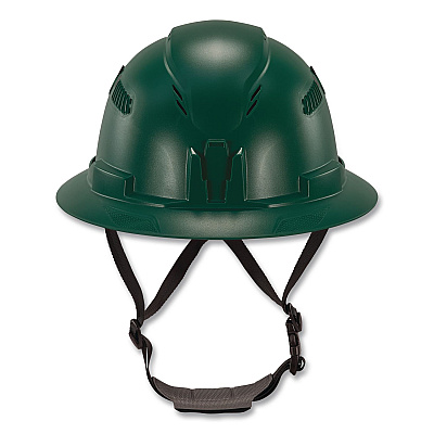 ergodyne Skullerz 8964 Full Brim Class C Safety Helmet, 6-Point Ratchet Suspension, Green (60565)