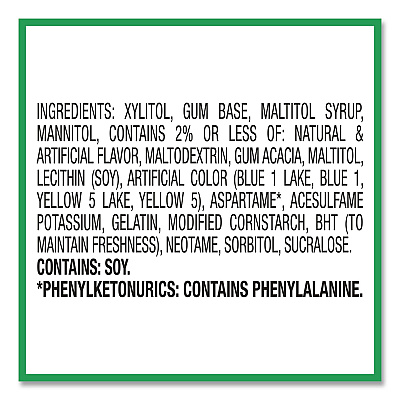 ICE BREAKERS Ice Cubes Spearmint Sugar-Free Gum, Spearmint, 40 Cubes/Bottle, 4 Bottles/Carton (22002651)