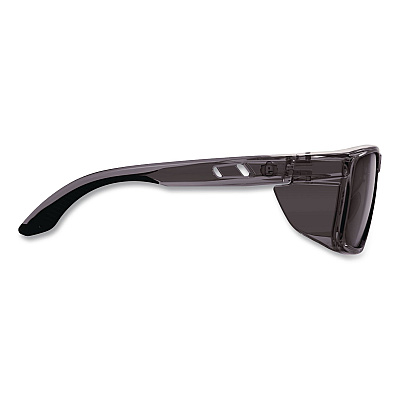 ergodyne Skullerz SIXTEN Anti-Scratch/Enhanced Anti-Fog Safety Glasses w/Side Shield, Polarized, Translucent Smoke Frame, G15 Lens (58260)