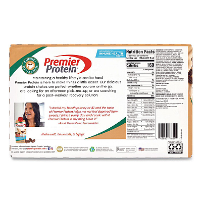 Premier Protein Cafe Latte Shake, 11 oz Bottle, 15/Carton (22002615)