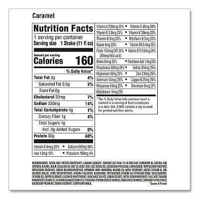 Premier Protein Caramel Shake, 11 oz Bottle, 15/Carton (22002616)