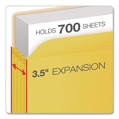 Pendaflex Colored File Pockets, 3.5" Expansion, Letter Size, Yellow (1524EYEL)