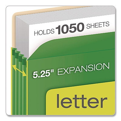 Pendaflex Colored File Pockets, 5.25" Expansion, Letter Size, Randomly Assorted Colors, 5/Pack (1534G5ASST)