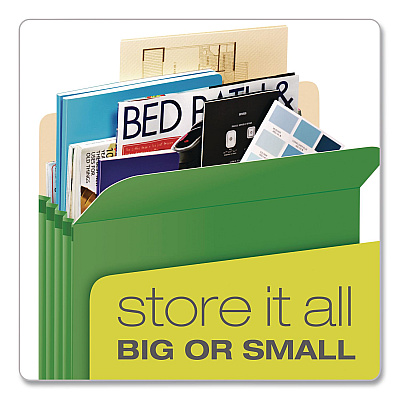 Pendaflex Colored File Pockets, 5.25" Expansion, Letter Size, Randomly Assorted Colors, 5/Pack (1534G5ASST)