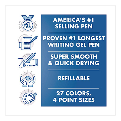 Pilot G2 Premium Gel Pen, Retractable, Fine 0.7 mm, Black Ink, Smoke/Black Barrel, 5/Pack (31078)