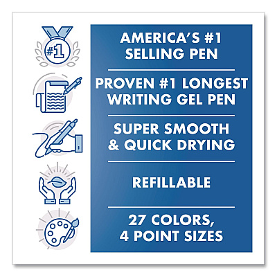 Pilot G2 Premium Gel Pen, Retractable, Fine 0.7 mm, Blue Ink, Smoke/Blue Barrel, 5/Pack (31299)