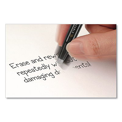 Pilot FriXion Ball Erasable Gel Pen, Stick, Fine 0.7 mm, Black Ink, Black Barrel, 3/Pack (31556)