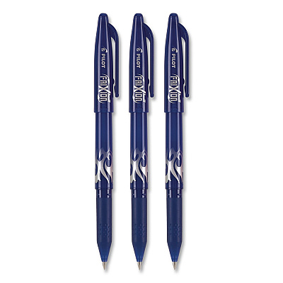 Pilot FriXion Ball Erasable Gel Pen, Stick, Fine 0.7 mm, Blue Ink, Blue Barrel, 3/Pack (31567)
